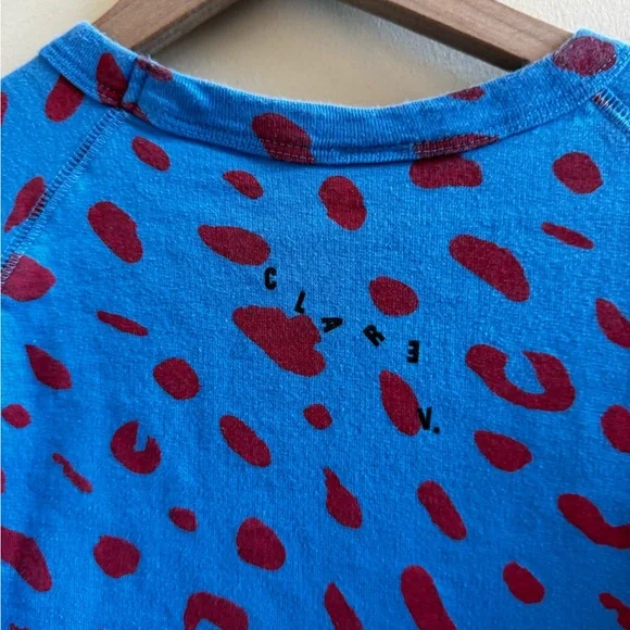 Clare V Blue and Red Jag women’s Sweatshirt - Picture 4 of 5